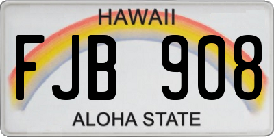 HI license plate FJB908