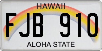 HI license plate FJB910