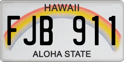 HI license plate FJB911