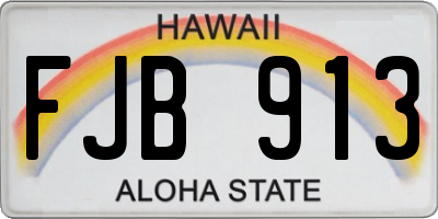HI license plate FJB913