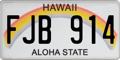 HI license plate FJB914