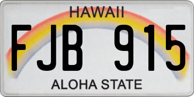 HI license plate FJB915