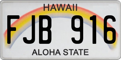 HI license plate FJB916