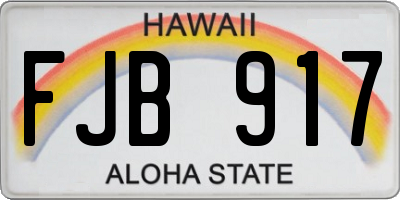 HI license plate FJB917
