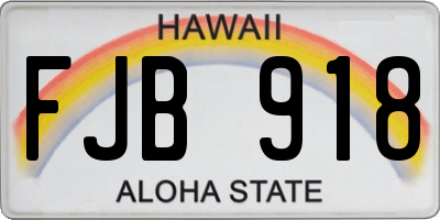 HI license plate FJB918