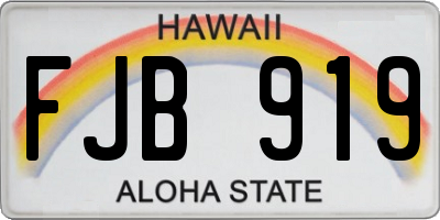 HI license plate FJB919