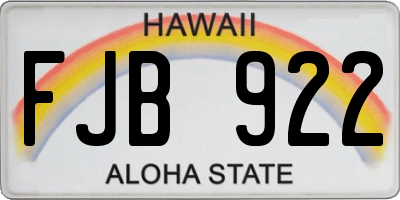HI license plate FJB922