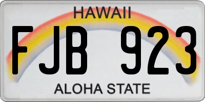 HI license plate FJB923