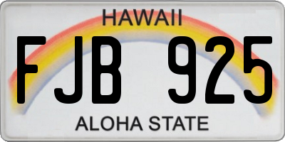 HI license plate FJB925