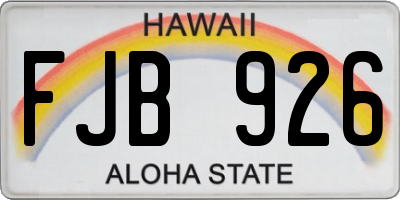 HI license plate FJB926