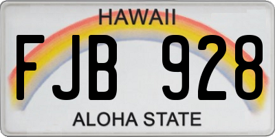 HI license plate FJB928