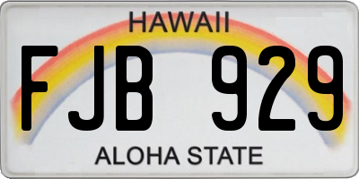 HI license plate FJB929