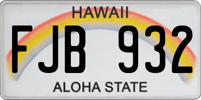 HI license plate FJB932