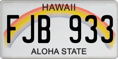 HI license plate FJB933