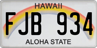 HI license plate FJB934