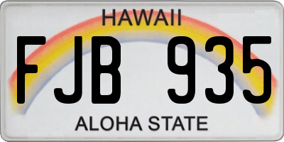 HI license plate FJB935