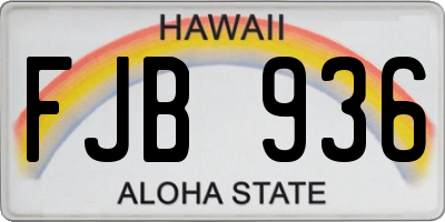 HI license plate FJB936