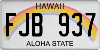 HI license plate FJB937