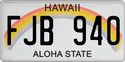 HI license plate FJB940