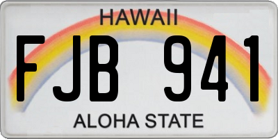 HI license plate FJB941