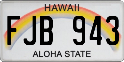 HI license plate FJB943