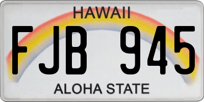 HI license plate FJB945