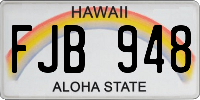 HI license plate FJB948