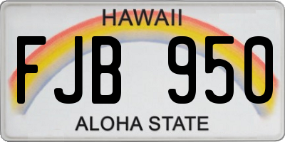 HI license plate FJB950