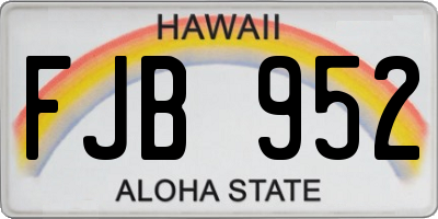 HI license plate FJB952