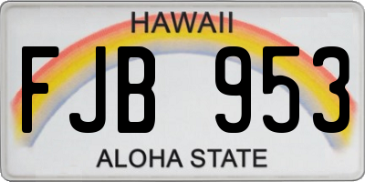 HI license plate FJB953