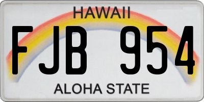 HI license plate FJB954
