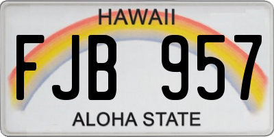 HI license plate FJB957