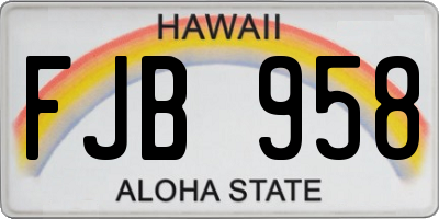 HI license plate FJB958