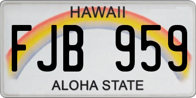 HI license plate FJB959