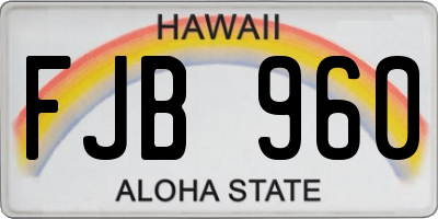 HI license plate FJB960
