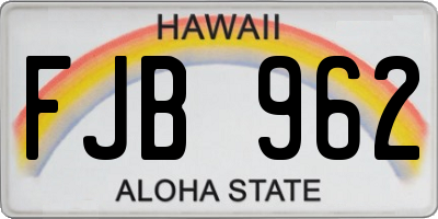 HI license plate FJB962