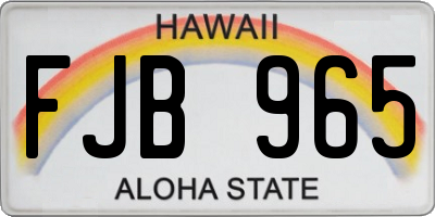 HI license plate FJB965