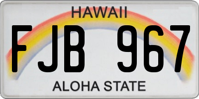 HI license plate FJB967