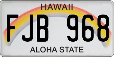 HI license plate FJB968