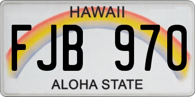 HI license plate FJB970