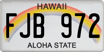 HI license plate FJB972