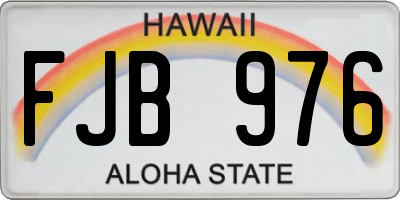 HI license plate FJB976
