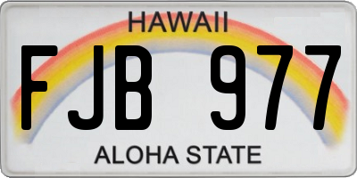 HI license plate FJB977