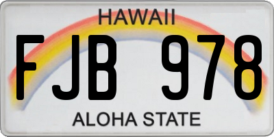 HI license plate FJB978