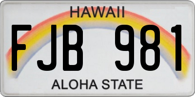 HI license plate FJB981