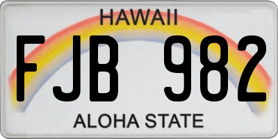 HI license plate FJB982