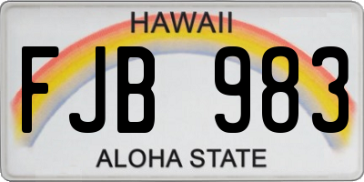 HI license plate FJB983