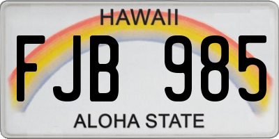 HI license plate FJB985