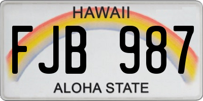 HI license plate FJB987