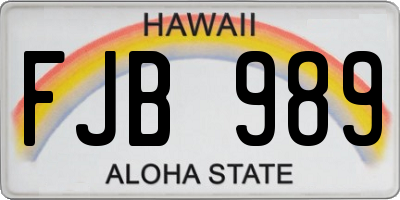 HI license plate FJB989